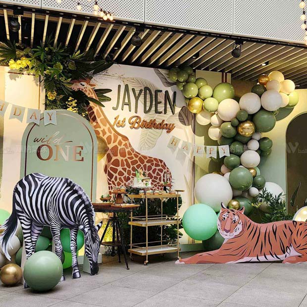 綠色叢林週歲佈置組 綠色叢林週歲佈置組