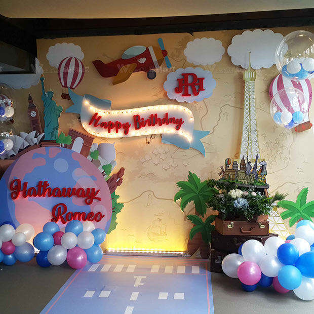 周董同款 寶寶1歲藍白天空氣球 周董同款 寶寶1歲藍白天空氣球