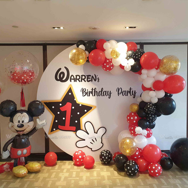 紅黑歡樂米奇背板氣球佈置組 紅黑歡樂米奇背板氣球佈置組