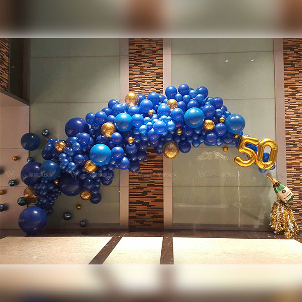 藍金色香檳噴泉佈置組