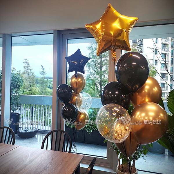 時尚金黑開幕球串組