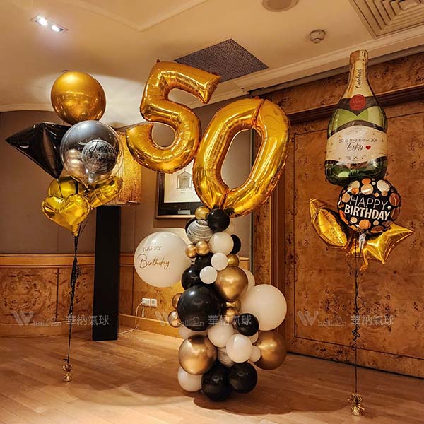 黑騎士香檳生日氣球佈置組