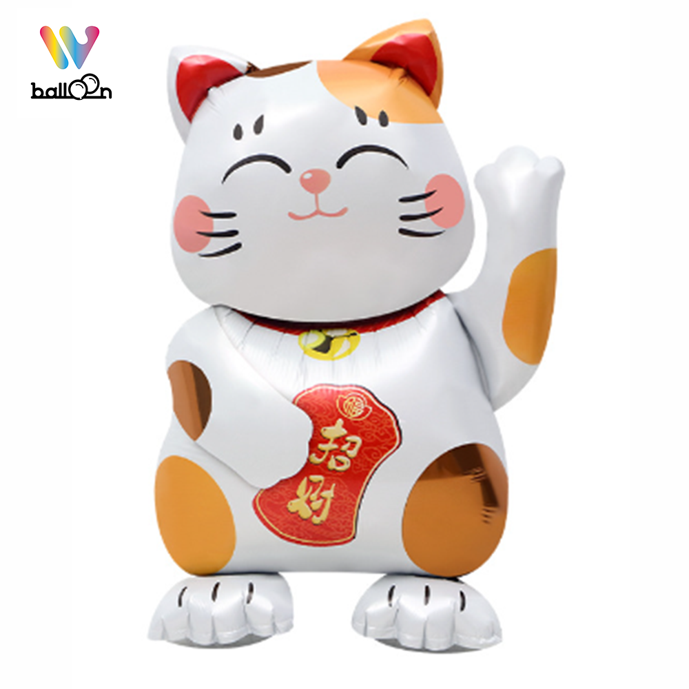 站立氣球小招財貓