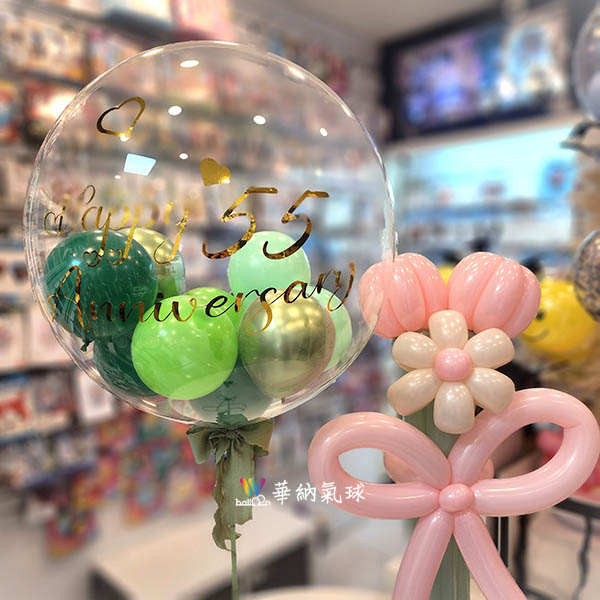 手工泡泡球+氣球花束